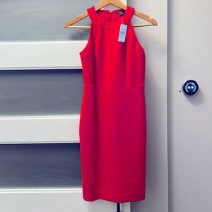 Ann Taylor Red Sleeveless Sheath Dress